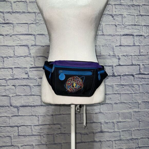 Vintage 80s 90’s Golds Gym Neon Canvas Fanny Waist Pack Bag Athletic Rare - Picture 2 of 15